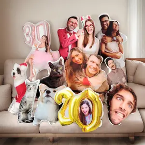 Personalized 3D Image Pillow Custom Face Pillow Soft Padded Cushion for Couples 100% Polyester Made in USA Valentine's Day Gift Asshot Design