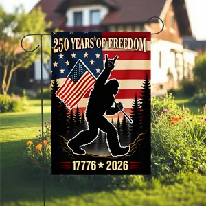 250 Years Of Freedom Bigfoot Garden Flag| 1776-2026 Patriotic Sasquatch Rock On USA Flag Decor| For 4th Of July, Backyard Parties, Funny Gifts & Photo Backdrops