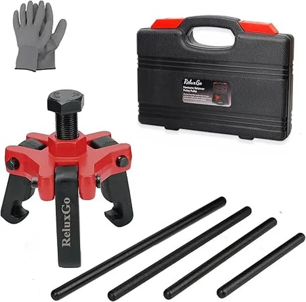 3 Jaw Harmonic Balancer Puller Tool – Adjustable Pulley Puller Set Compatible with GM, Ford & Chrysler
