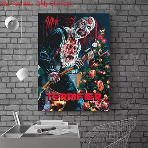 1 piece/set frameless canvas painting print poster, Classic Movie scenes Poster art，Terrifier ， a perfect gift for Movie loves, ideal gift for bedroom, living room, dorm hallway, kitchen, mural, wall decoration, room decor