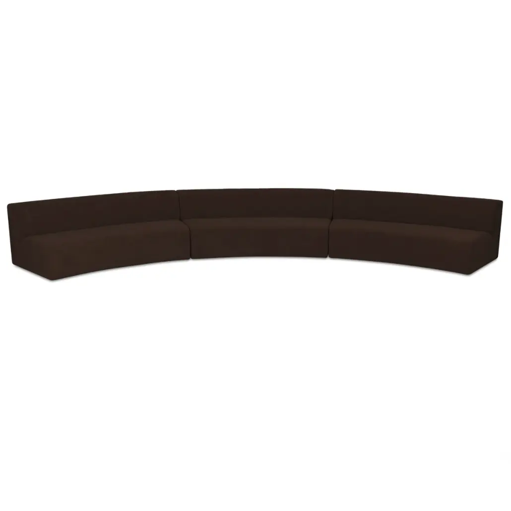 Naomi 3 Piece Concave Modular Sectional Dark Brown
