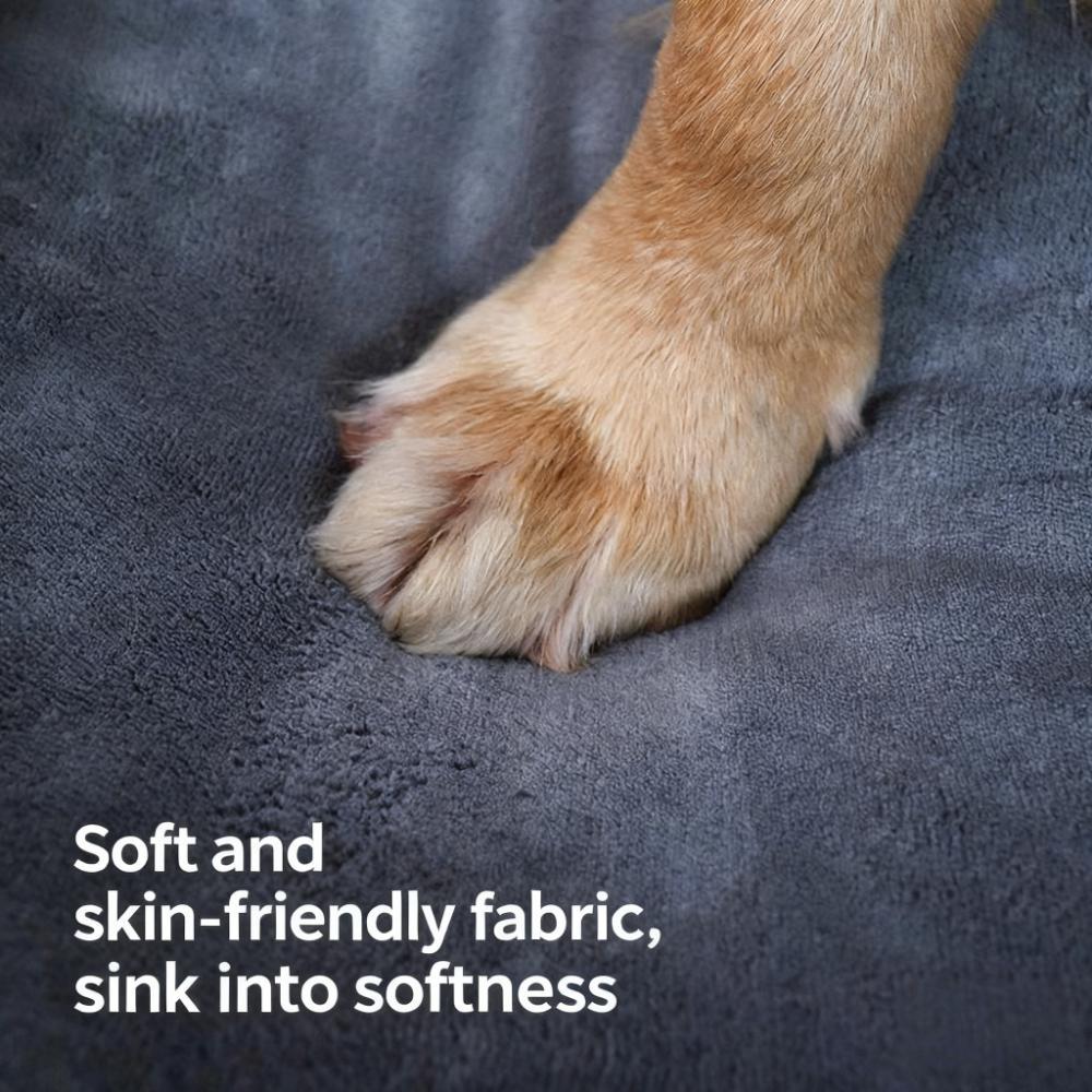 Orthopedic Dog Bed, Extra Large Dog Bed, Dog Sofa for Large Sized Dogs with Full-Surround Bolsters, Dual-Sided Dog Cooling Bed with Memory Foam, Washable Sofa with Nonslip Bottom, Light Grey