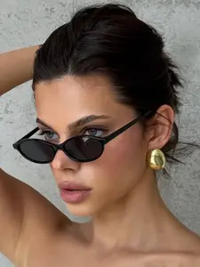 Women's Plastic Oval Frame Glasses, Vintage Elegant Classic Simple Casual Fashion Eyewear, Perfect for Parties Street Photography