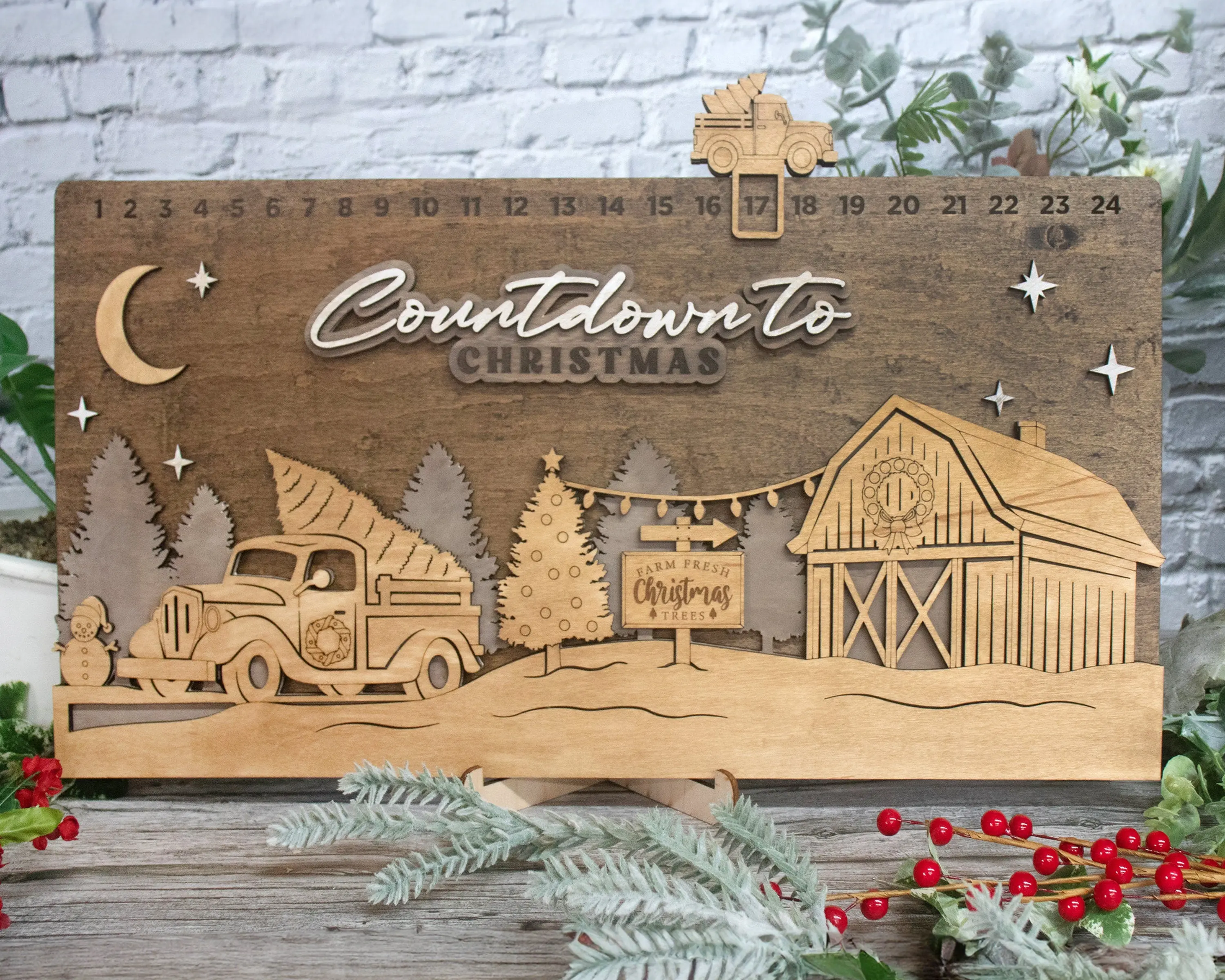 Countdown To Christmas Christmas Tree Farm Advent Calendar For Kids and Adult, Handmade Farmhouse Christmas Decor, Handmade Holiday Decor christmas  decorations