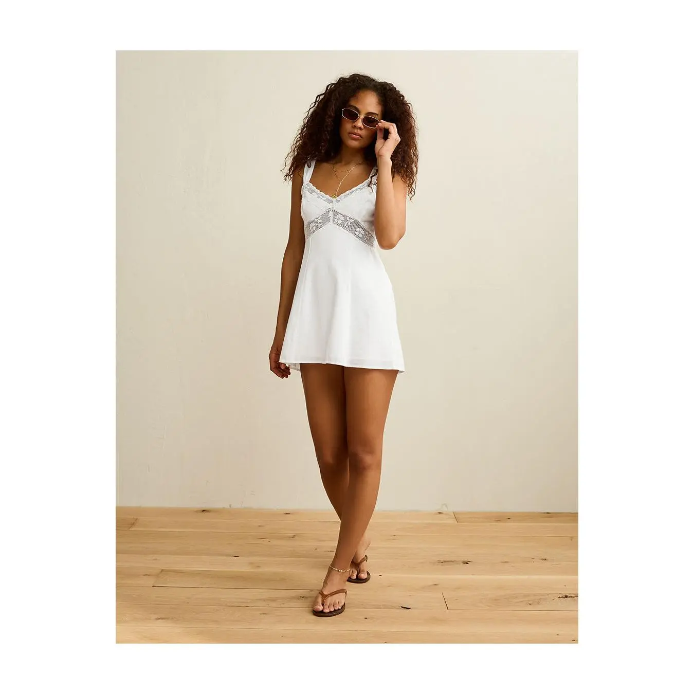 AE V-Neck Lace Mini Dress