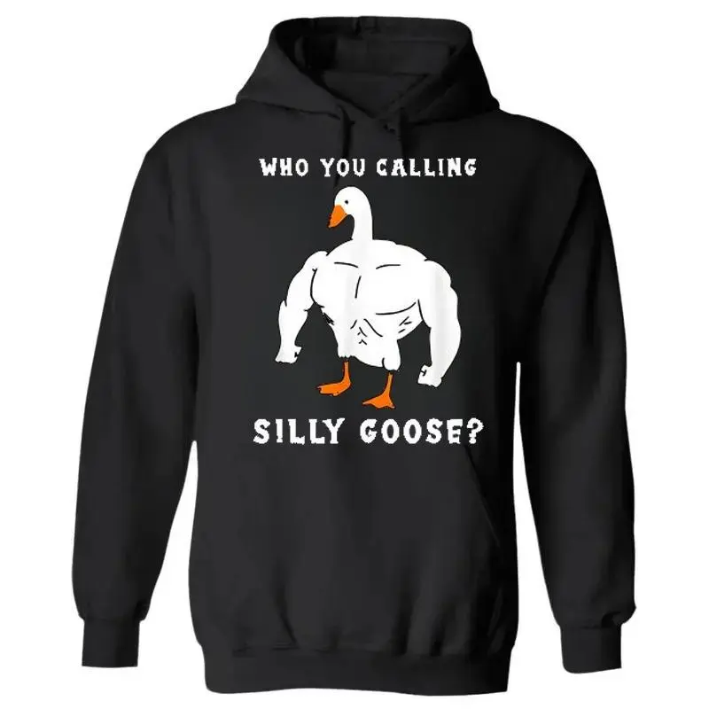 🪿😂 Who You Calling Silly Goose Funny Hoodie – Duck Graphic Unisex Sweatshirt😂🪿 goose hoodie with full-color duck print,perfect for men & women who love funny graphic hoodies.Trendy unisex streetwear sweater for daily wear, casual outfits