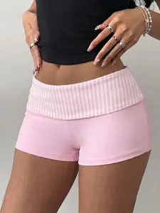 🔥 Viral Foldover Waist Biker Shorts | Polka Dot & Stripe, Y2K Coquette Aesthetic, Slim Fit & Buttery Soft ✨#BikerShorts #Y2KFashion #CoquetteStyle #TikTokFashion #SlimFitShorts #CasualOOTD
