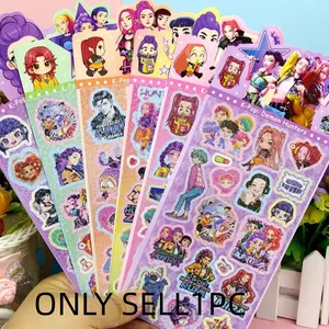 K-Pop Witchy Girl Idol Group Merchandise Laser Stickers, Korean Cartoon DIY Hand Account Gacha Decorative Stickers, Fun and Creative Accessories