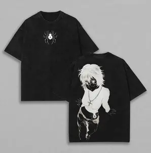 valentine shirts [Soft 100% Cotton] Shizuku Hunter X Hunter Anime Double Printed Vintage  Tee Unisex Oversize Heavyweight Cotton T-shirt for Anime Fans and Lovers
