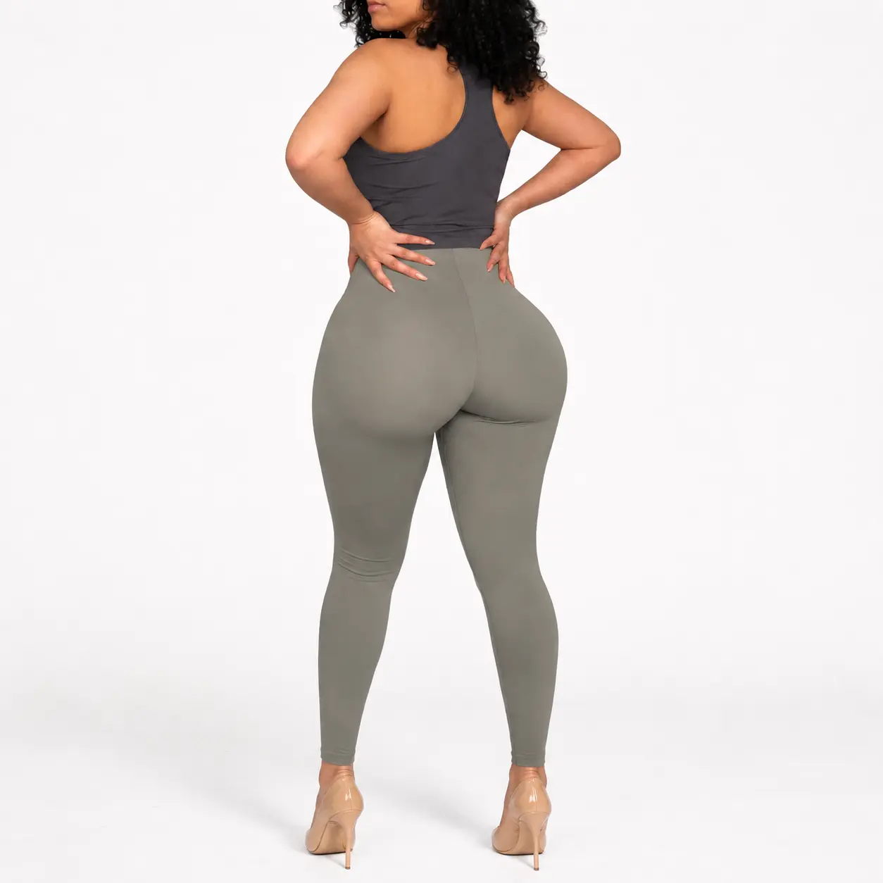 ChicCurve High Waisted Yoga Pants for Women Tummy Control Butt Lifting Leggings Ultra Stretch Smooth Fabric Gym Tights Seamless Feel Activewear Straight Cropped
