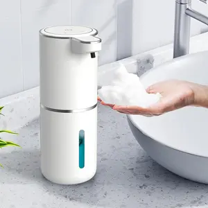 Automatic Foaming Soap Dispenser Touchless USB Rechargeable Electric Wall Mounted 4 Levels Adjustable Foam Pump for Bathroom Kitchen Dish Soap Leak Proof White Perfect Gift for Home