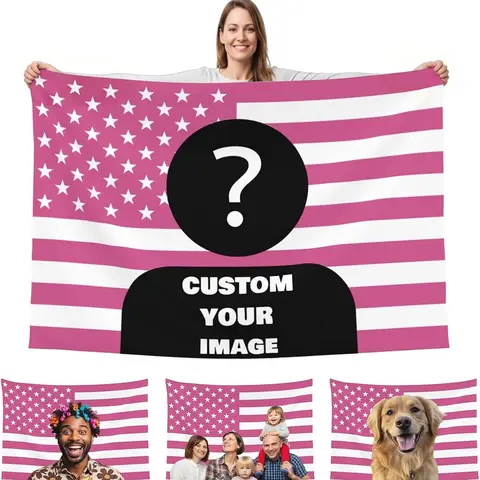 Custom Pink America Flag Personalized Flags Design Your Image Funny Tapestry Poster For Decorate Clubs tapestry