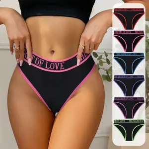 HOTCOM Women's Colorblock Panty Soft Comfy Breathable Knicker for Daily Wear Underwear for All Seasons Soft & Comfy Breathable Material Colorblock Design
