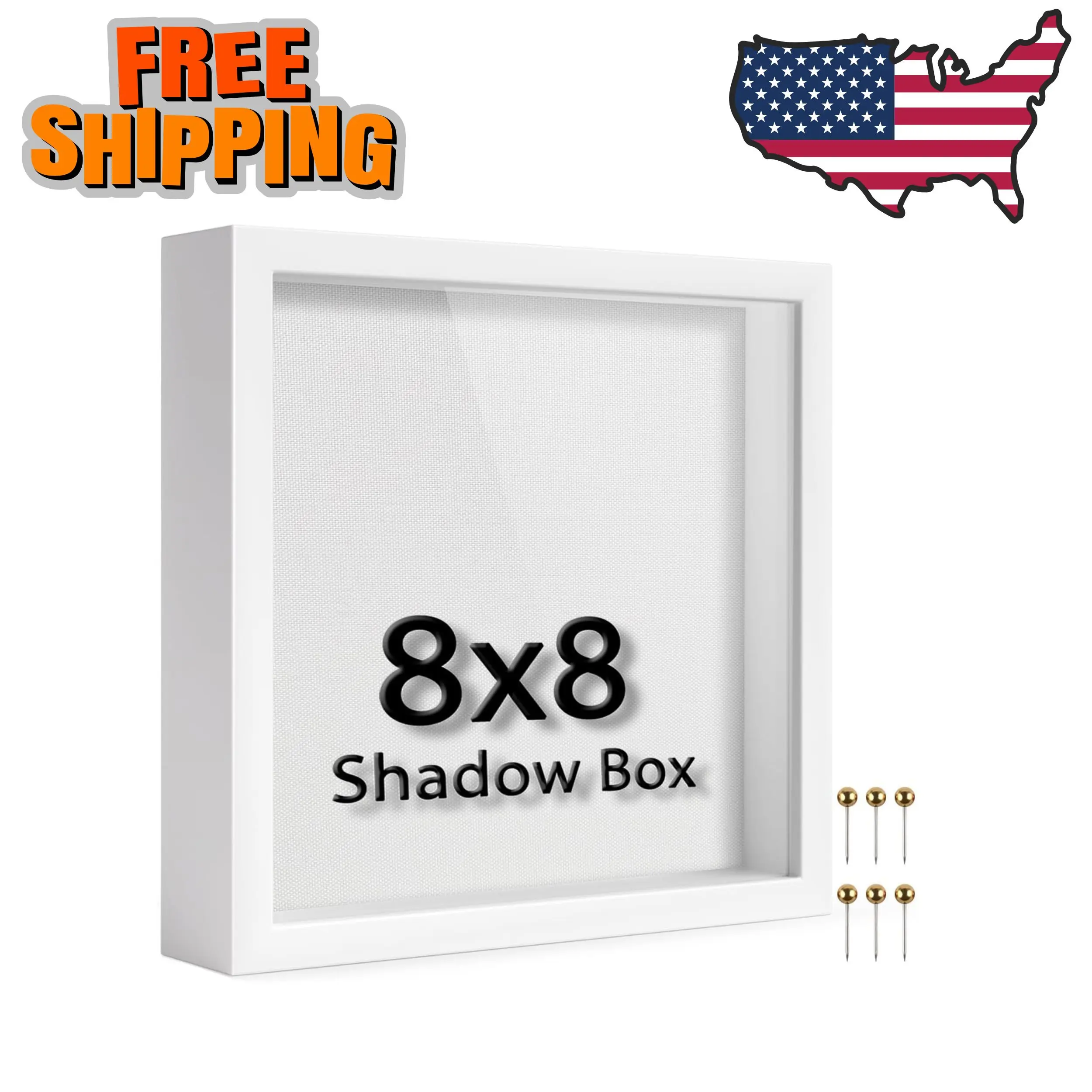 8x8 Shadow Box Frame | Soft Linen Back
