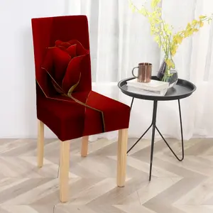 2/4/6pcs romantic floral pattern printed chair covers, easy to install, detachable and washable. Suitable for home kitchen, living room, daily and festive decoration, perfect fit for chairs.