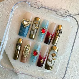 NailPhoria ALICE DREAM - Handmade Press-On Nails | Reusable, Salon-Quality, Long-Lasting, Glossy Design