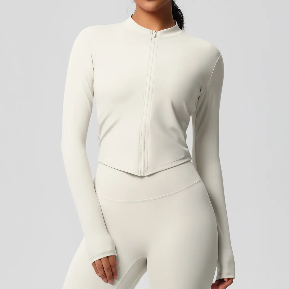 7106 Zipper Jacket   Light Ivory