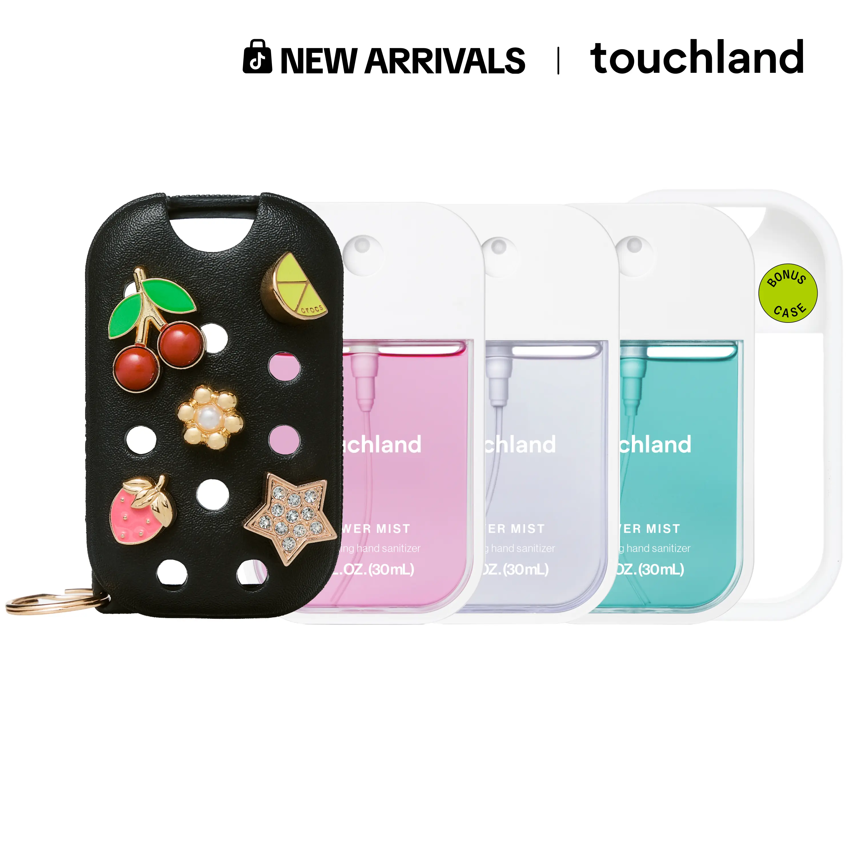 [TikTok Exclusive] Crocs x Touchland Style & Scent Trio Bundle - Crocs Black Hand Sanitizer Case & Bundles