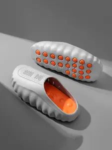 Men's Casual Slippers, Indoor Outdoor Textile Sandals, Summer Massage Footwear, Comfortable Rubber Sole, Multi-Use Home Shoes