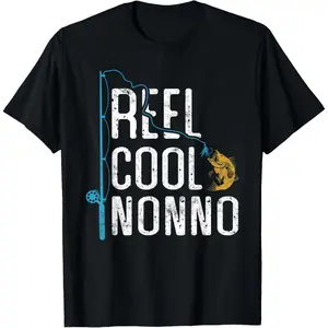 Fishing Reel cool Nonno Father’s Day gift Fisherman Nonno T-Shirt,Unisex,Made in USA