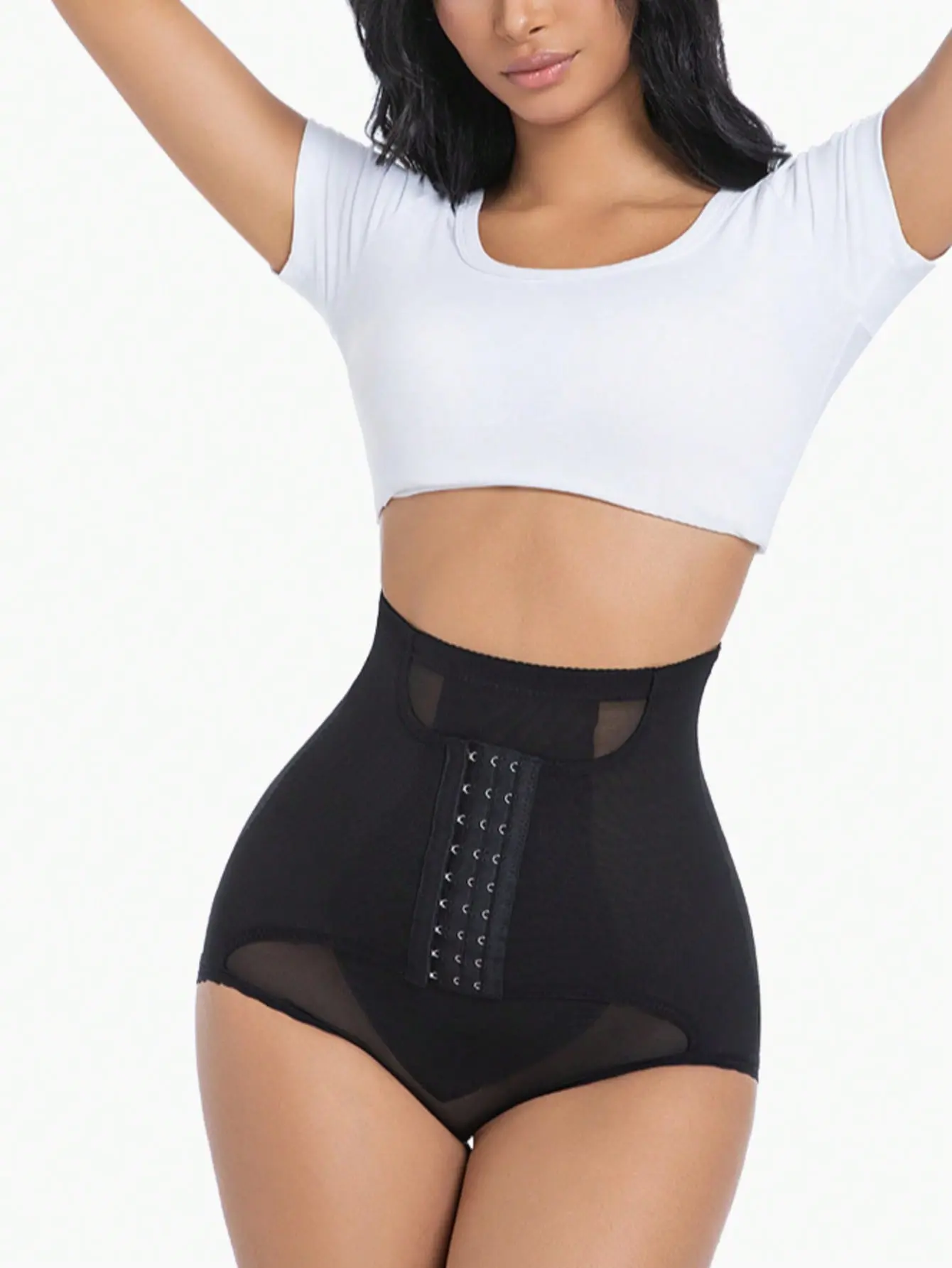 Abs-Bringing Women's Postpartum Belly Reduction Waist Binding Shaping High-Waisted Slimming Tights Large Size Buttoned Back Hip Elevating Tight-Fitting Beauty-Shaping Waist Binding Tights