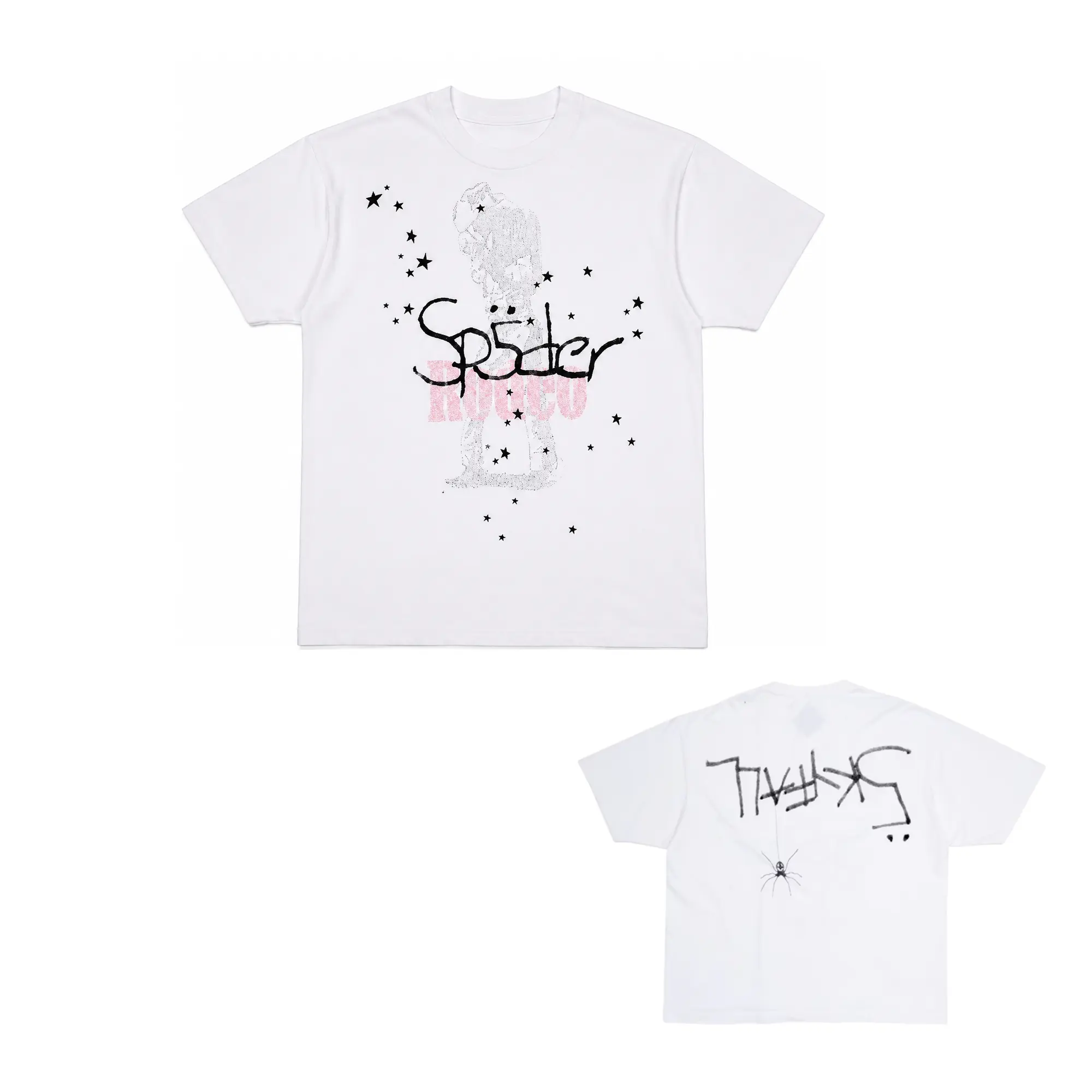 Spider Graphic T-Shirt, Y2K Streetwear Tee, Star Print Oversized Shirt, Gothic Spider Aesthetic Graphic Tee, Unisex Urban Fashion Top