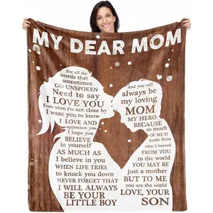 Mothers Day Birthday Gifts for Mom from Son Stocking Stuffers I Love You Gifts for Mom Best Mom Ever Gift Ideas to My Mom Blanket Christmas Valentines Present Bed Throw Blanket