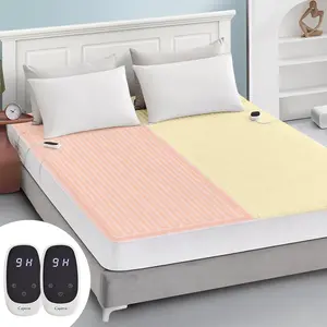 Heated Mattress Pad King Size Electric Dual Controller Bed Warmer 9 Heat Settings, 1-12 Hours Auto Off, Memory Function Deep Pocket, Fast Heating, Machine Washable 78" * 80"