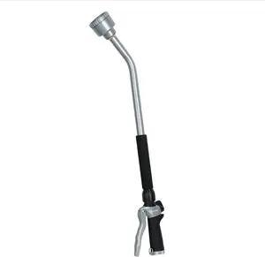 RESTMO Long Watering Wand, 24 Inches Gentle Soft Full Shower Sprayer Wand with Flow Control, Heavy Duty Metal Hose Wand for Hanging Baskets, Shrubs, Plants, Flowers, Garden and Lawn, Black