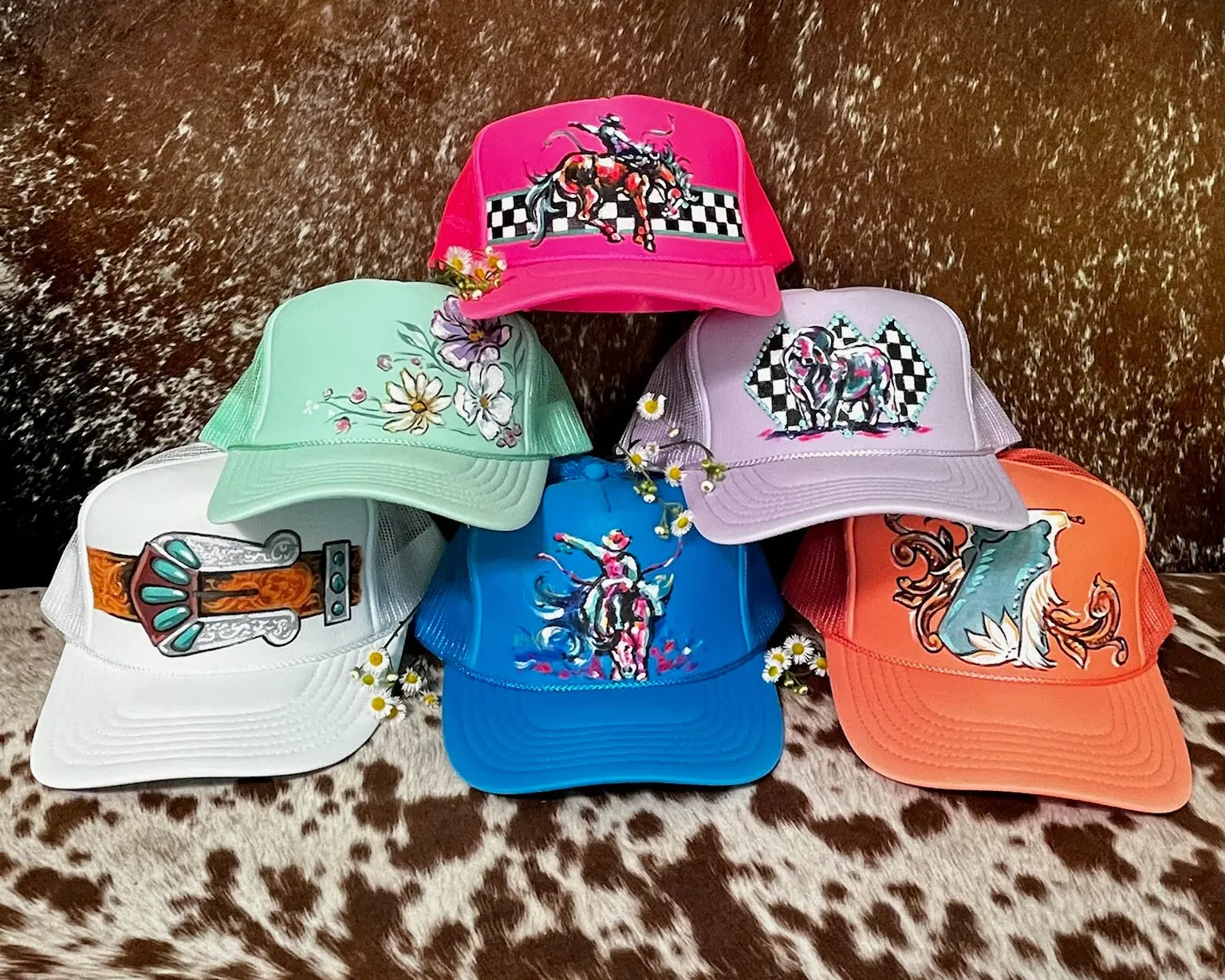 Hand Painted Western Otto Foam Hats