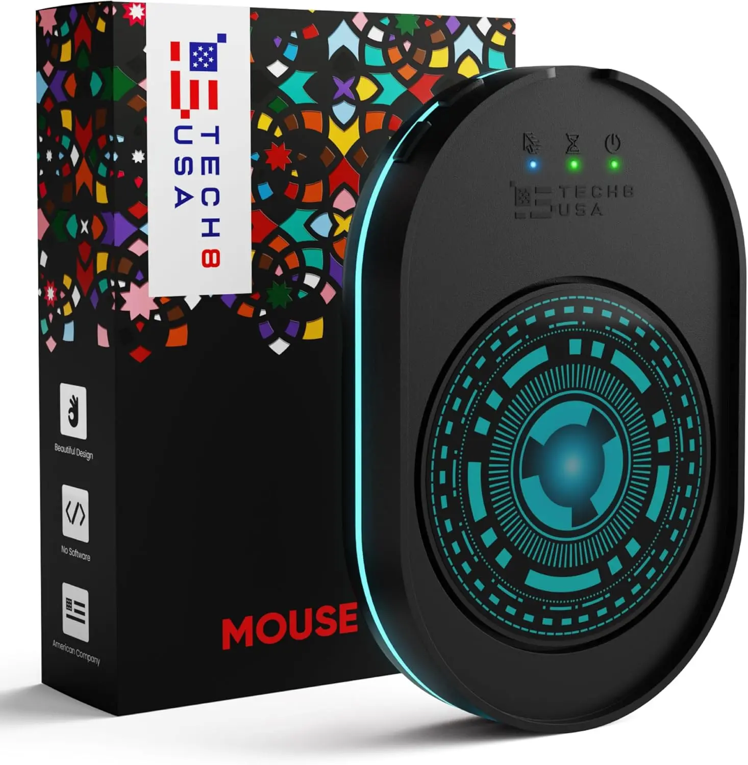 Mouse Mover Pad, Jiggler, Keeps PC Active, Undetectable, No Software, Moves Mouse Randomly Automatically, Made in the USA with US and Imported Parts
