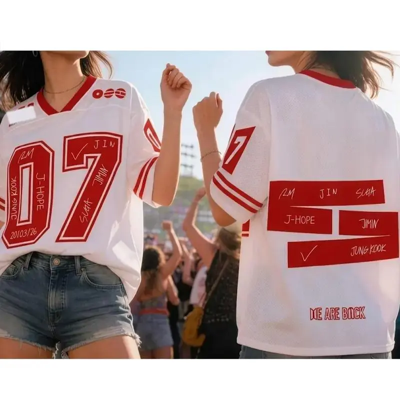 Kpop Football Mesh Jersey, Unisex Fan Merch Shirt, Arirang World Tour Inspired Outfit, ARMY Concert Apparel, Sports Style Streetwear, Music Lover Gift