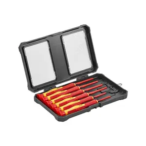 fathersdaygift VEVOR Insulated Screwdriver Set, 6-Piece Professional Electrical Screwdriver Set, 1000V Insulated Electrician Tool Set, with Magnetic Phillips SlottedTips, 360-Degree Rotating Screwdriverand Bag