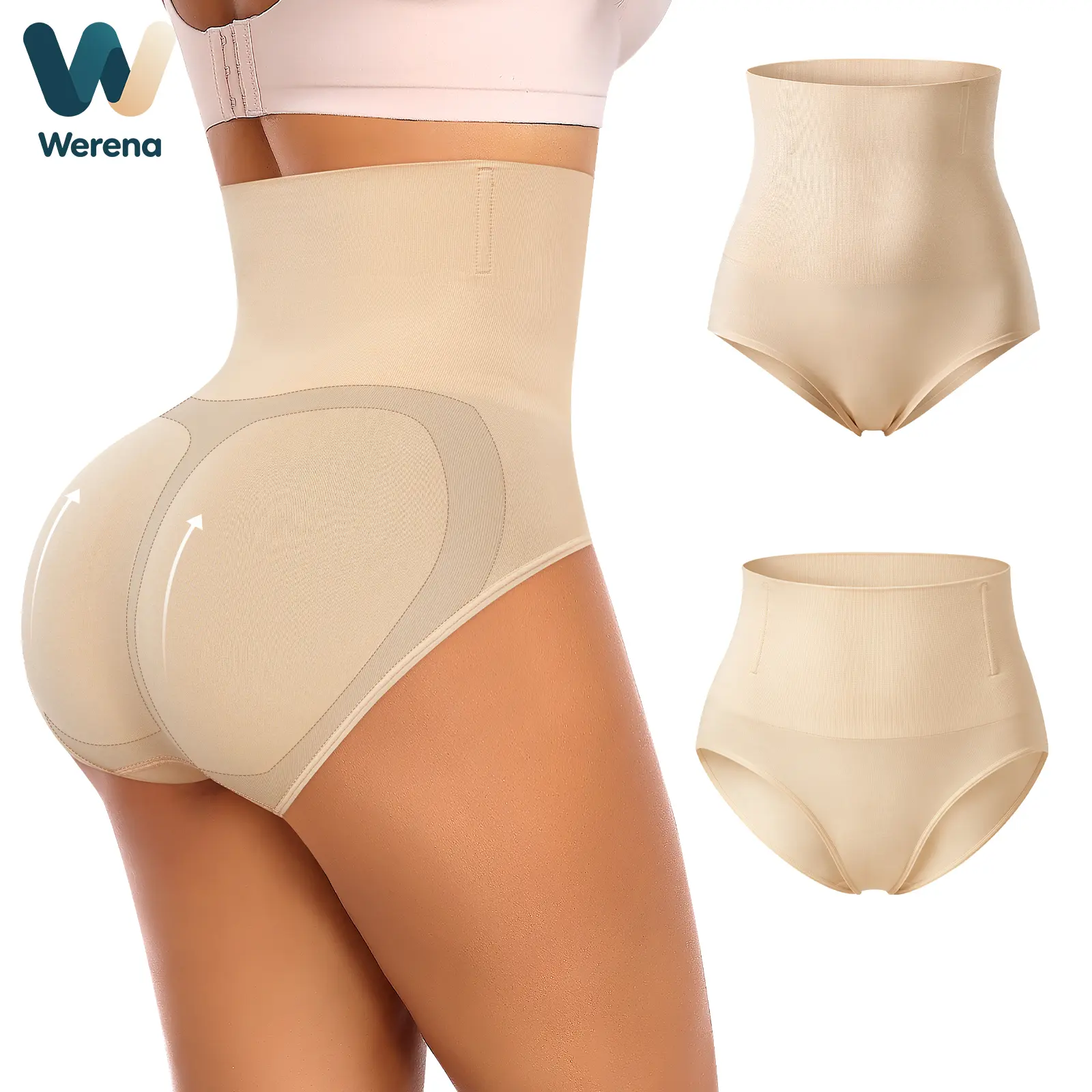 Werena Shapewear Panties for Women Tummy Control Butt Lifting Body Shaper High Waisted No Roll Seamless Soft Breathable Shaping Underwear