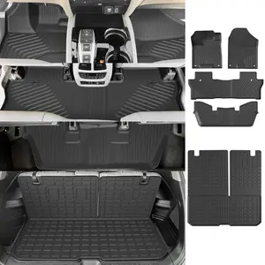 Floor Mat Compatible with 2016-2022 Honda Pilot Cargo Mat with Backrest Mat Cargo Liner Replacement for 2016-2022 Honda Pilot Accessories (7 Seats Trunk Mat with Backrest Mat+Floor Mat)