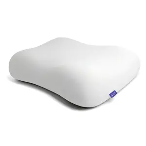 Cushion Lab Deep Sleep Pillow, Patented Ergonomic Contour Design for Side & Back Sleepers, Orthopedic Cervical Shape Gently Cradles Head & Provides Neck Support & Shoulder Pain Relief - Calm Grey