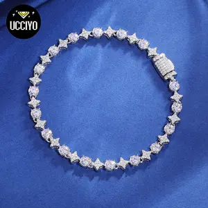【BS9250030】8mm Iced Out Bling  Bracelet S925 Sterling Silver For Women Exquisite Party Wedding Girlfriend Valentine's Day Jewelry