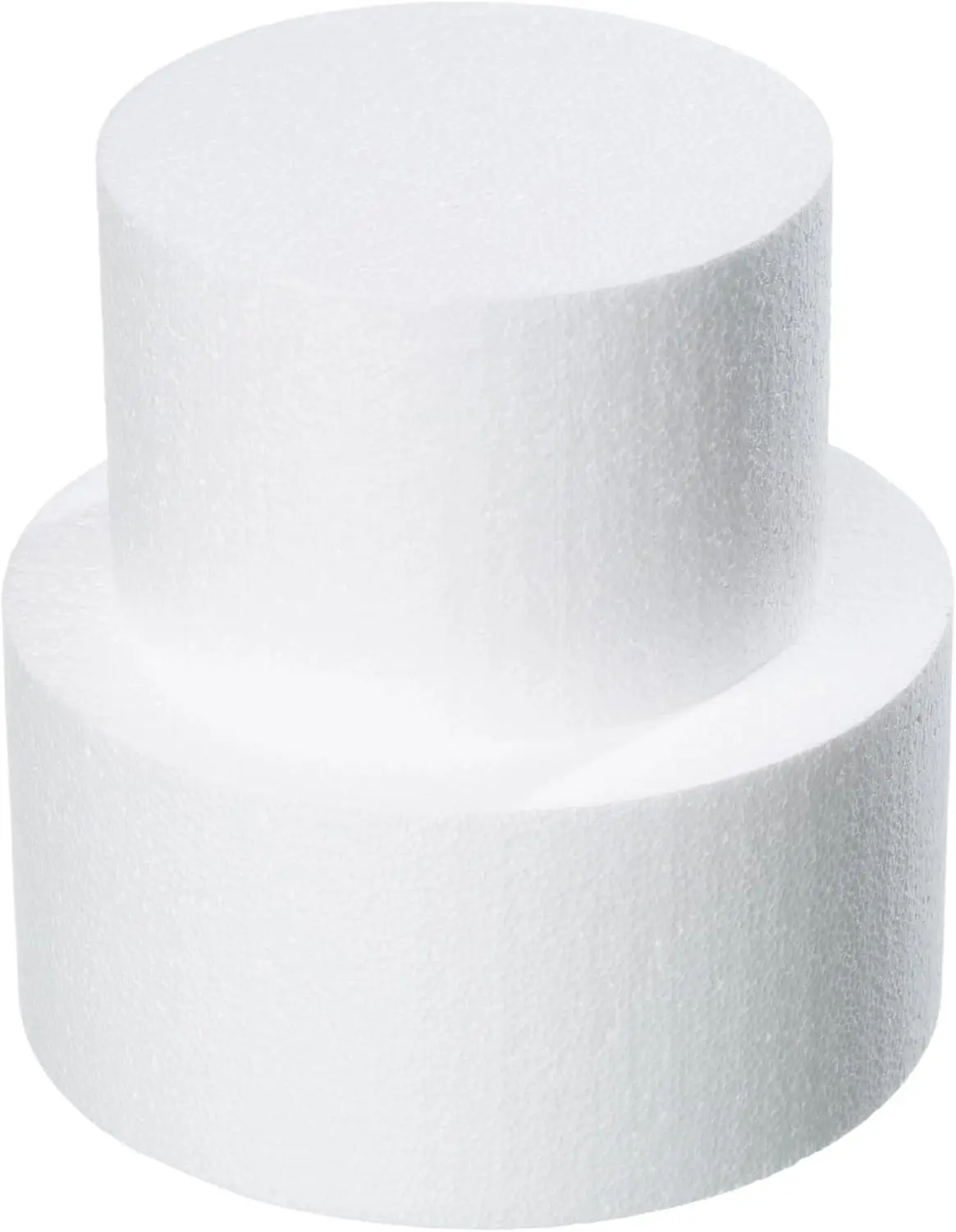 2 Tiers 6" 8" Fake Cake 4 Inch Tall Fake Birthday Cake Rounds Styrofoam Cake Dummies Set for Birthday, Wedding, Baby Shower Display