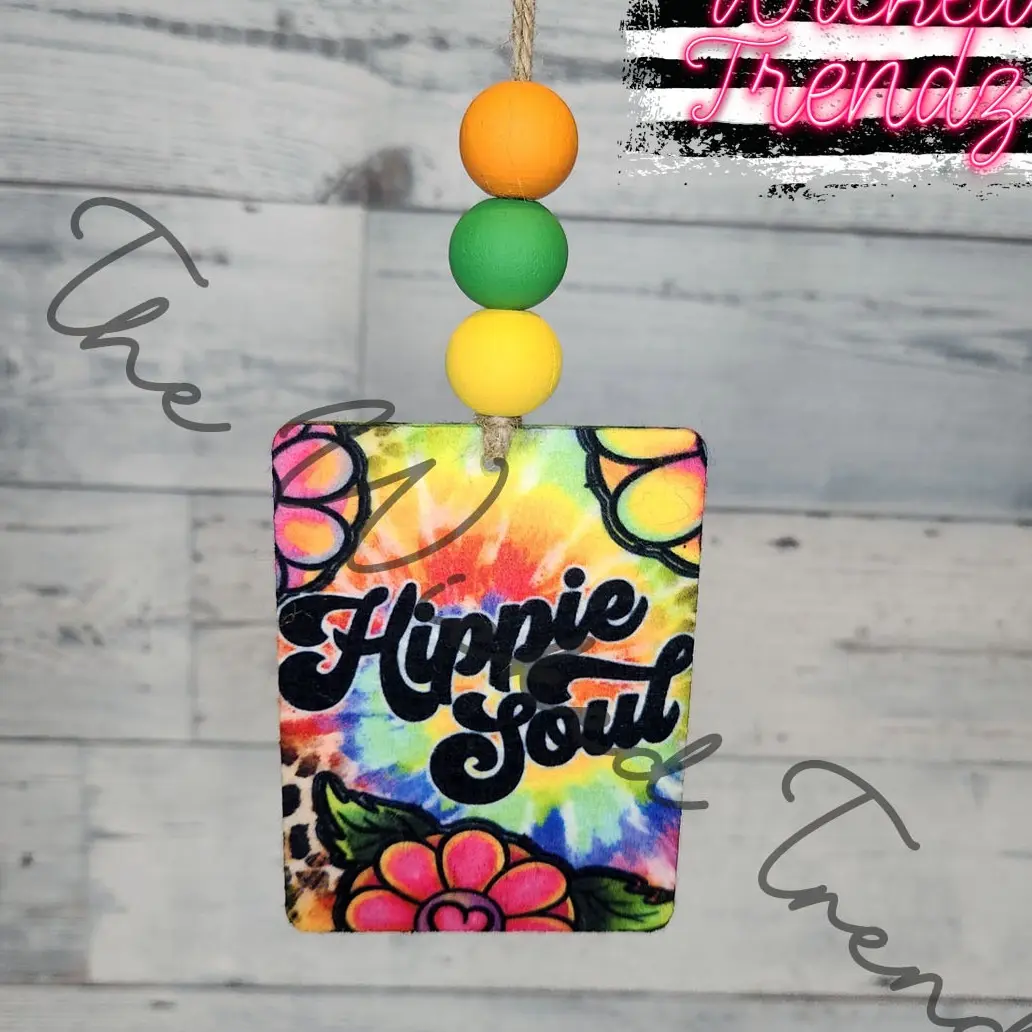 Hippie Soul Flowers Tie Dye Flowers Car Hanging Air Freshener Freshie Car Accessories Car Charm