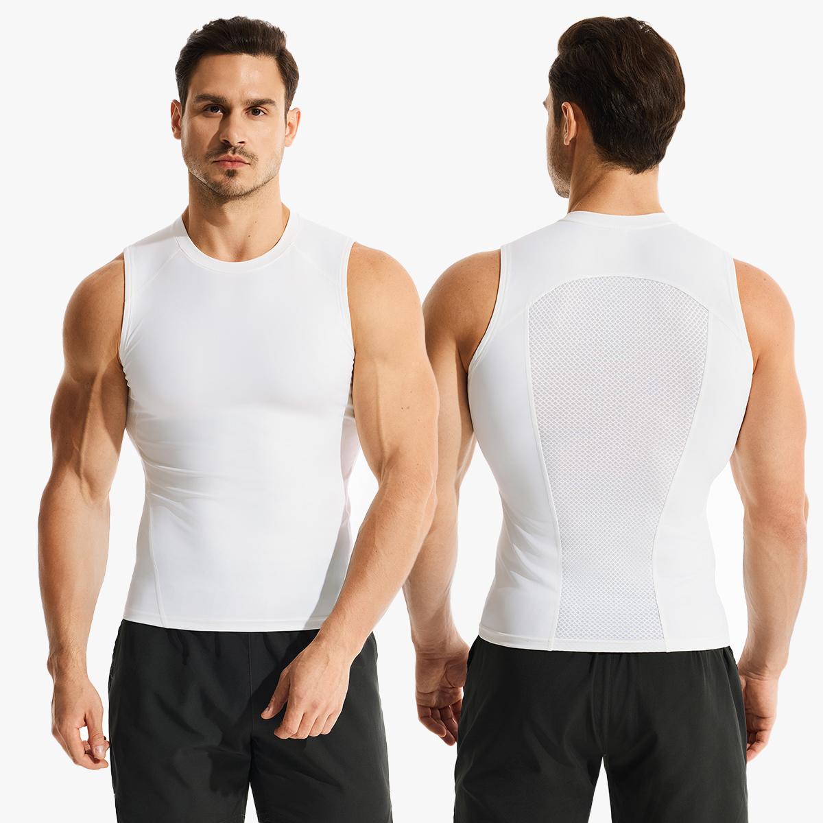 Nebility Men’s Compression Tank Top – Slim Fit Muscle Shaping Gym Shirt, Breathable & Sweat-Wicking Sleeveless Workout Vest for Training, Running & Fitness