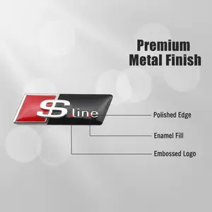 Car Steering Wheel Emblem Compatible with Audi S-Line Logo, Fits A3, A4, A5, A6, A7, A8, Q3, Q5, Rs3, Rs4, Rs5, Rs6, S3, S4, S5