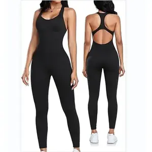 Women's sports jumpsuit yoga gym tight jumpsuit sexy work pants abdominal control pad bra Unitard stretchable sportswearRAIMENTRY