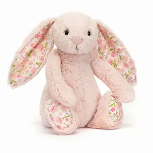 Jellycat Blossom Bunny Plush – Pink Floral Ears, Soft Stuffed Rabbit Toy