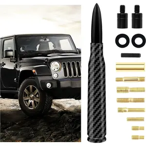 Car Bullet Antenna,Truck Exterior Decoration Accessories Car Vehicle Replacement Antenna Conpatible with Ford F150 RAM 1500 GMC Heavy Duty Pickup Trucks Accessories(Carbon Fiber Black)