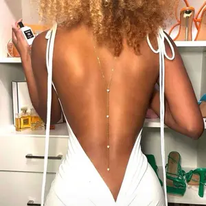 Elegant Female Necklace Chain, Summer Costume Jewelry Necklaces for Daily Wear, Versatile Back Chain for Pendant Pairing