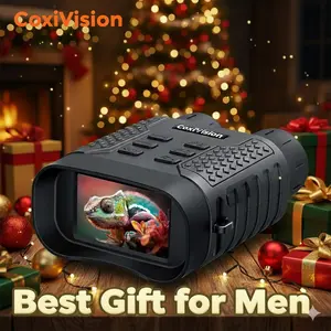 CoxiVision 4K Night Vision Goggles -Powerful Telescope 3.1'' HD Screen, 5X Digital Zoom, 7-Level IR Illuminator Binoculars with 64GB Memory Card and Detachable 4400mAh Battery