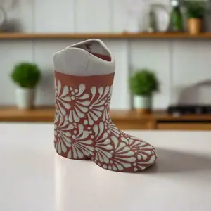Talavera Boot Planter | Hand-Painted Mexican Pottery Accent