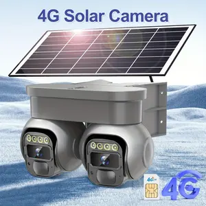[SummerVibes] No WiFi Solar Powered Security Camera, 4G LTE Cellular Outdoor with Dual Lens 360° PTZ, 64GB SD Card Color Night Vision 2-Way Audio, Dual PIR Motion Detection, SIM Included for Farm Ranch Construction Site smart camara home safety