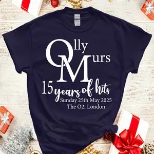 Personalised Olly Murs Concert Tshirt, Inspired Tour Fashion T Shirt, Olly Murs 15 years of hits T Shirt, Concert 2025 Pop Music Tshirt E27