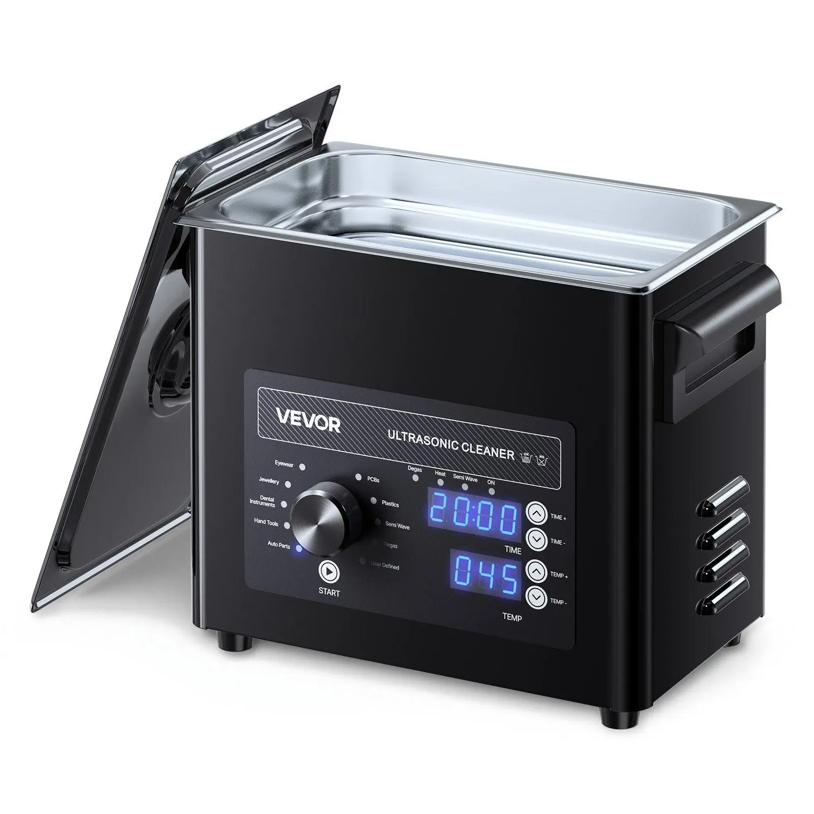 【SummerFinds】VEVOR 3L Ultrasonic Cleaner, Professional Ultrasonic Cleaner Machine with Knob Control, Stainless Steel Cleaning Machine with Basket and Cleaning Ball, for Watches, Razors, Jewelry, Coins and More